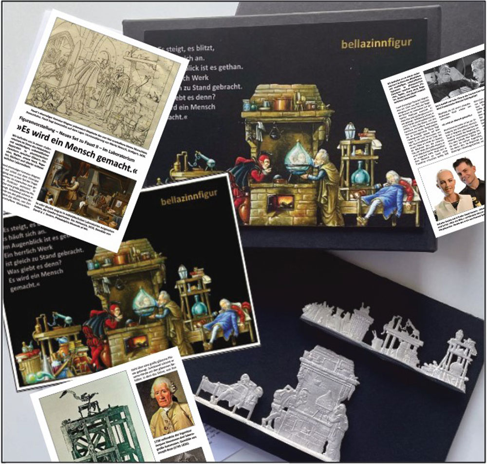 Package Faust II Die Klassische Walpurgisnacht 13 Zinnfiguren in 30 mm, 4 Postkarten, Booklet